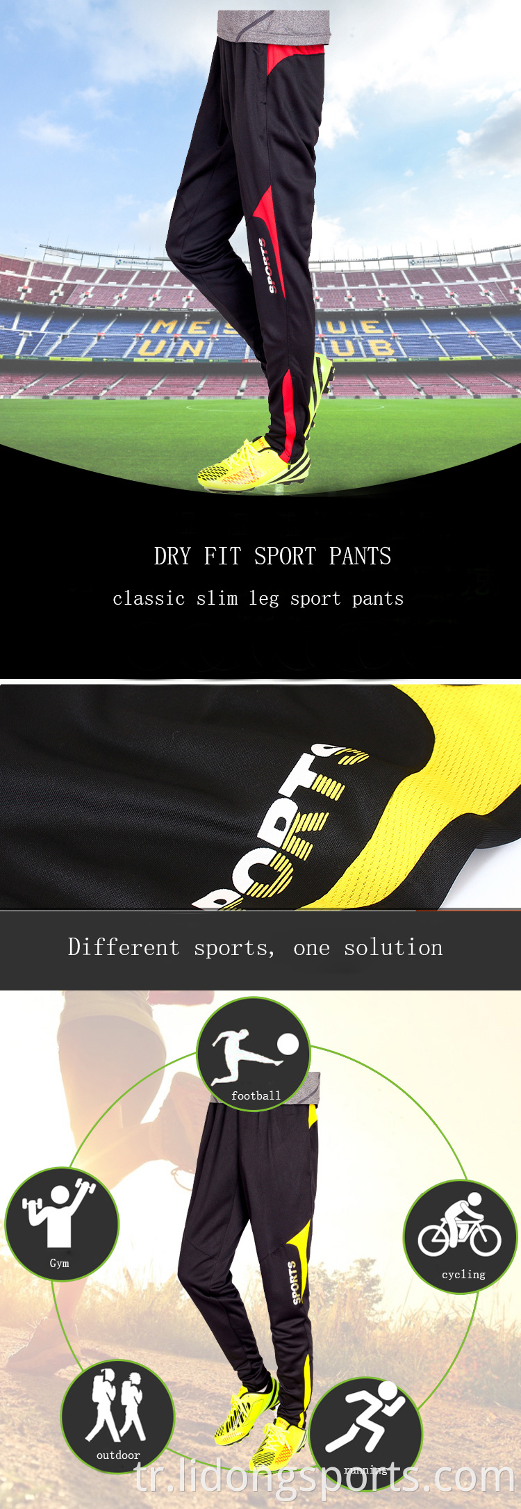 OEM & ODM 2021 Yeni Tasarım Jogger Pantolon Erkekler Sıcak Satış Nefes Alabilir Uzun Track Sport Pants